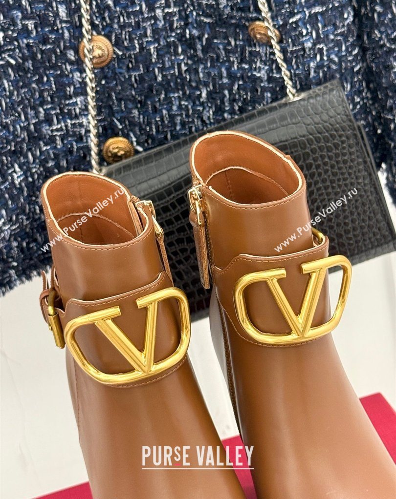 Valentino VLOGO Signature Platform Ankle Boots 12.5cm in Calfskin Leather Brown 2026 0224 (MD-260224027)