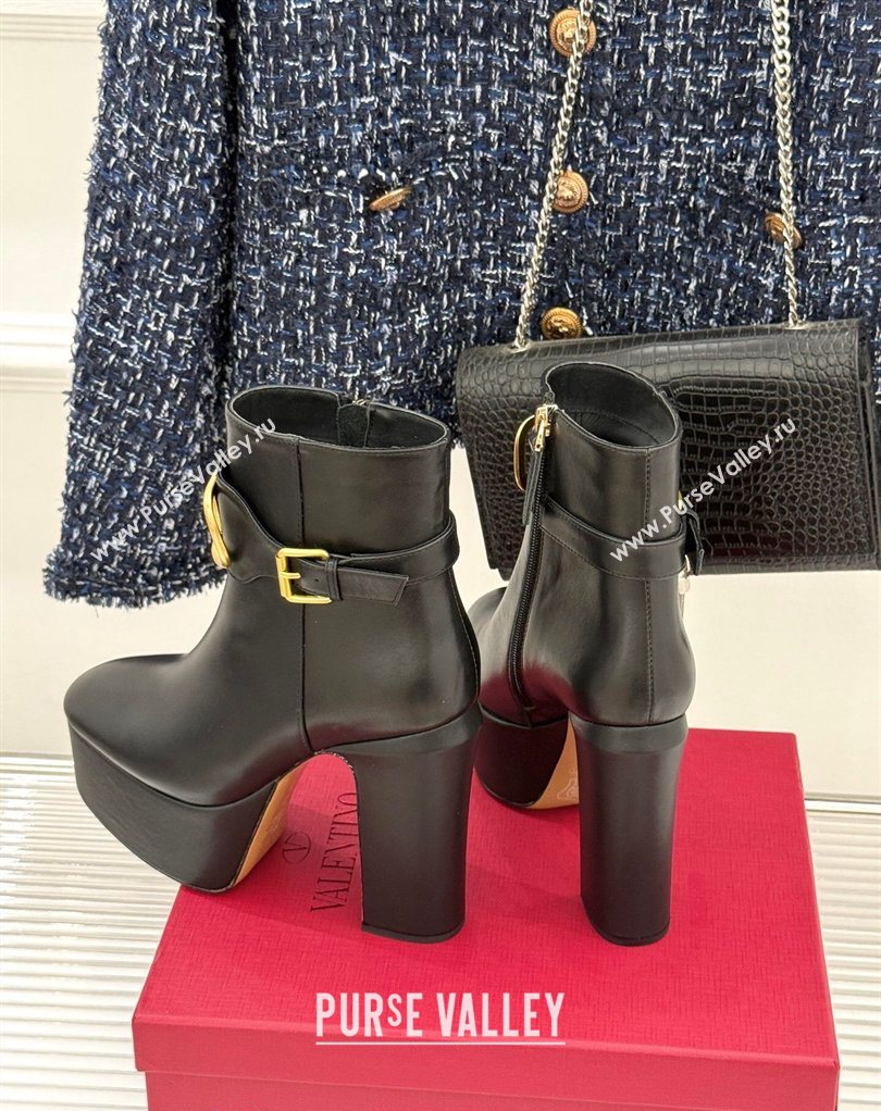 Valentino VLOGO Signature Platform Ankle Boots 12.5cm in Calfskin Leather Black 2026 0224 (MD-260224028)