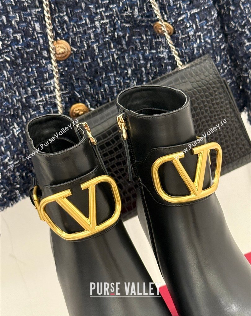 Valentino VLOGO Signature Platform Ankle Boots 12.5cm in Calfskin Leather Black 2026 0224 (MD-260224028)