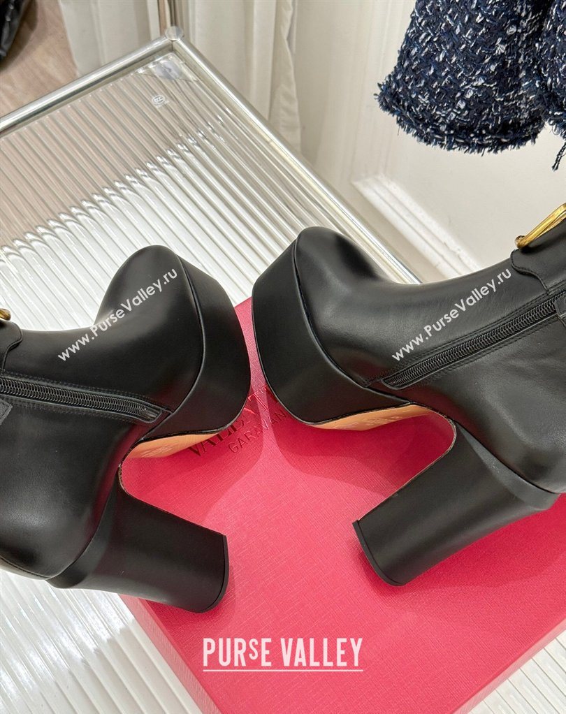 Valentino VLOGO Signature Platform Ankle Boots 12.5cm in Calfskin Leather Black 2026 0224 (MD-260224028)