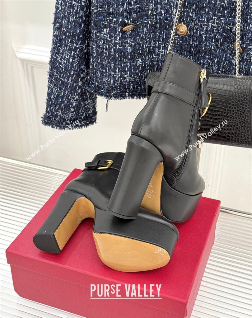 Valentino VLOGO Signature Platform Ankle Boots 12.5cm in Calfskin Leather Black 2026 0224 (MD-260224028)