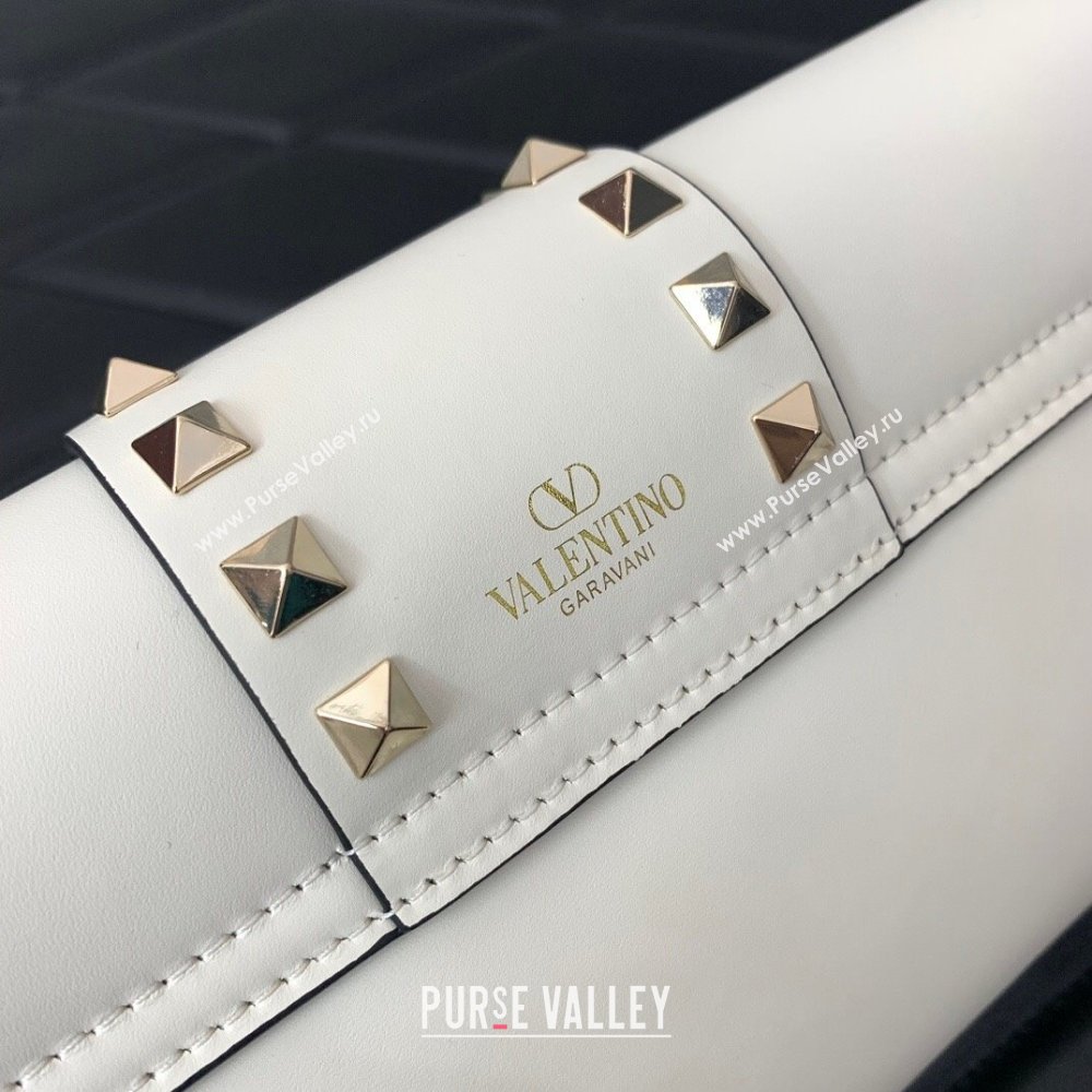 Valentino Rockstud Brushed Calfskin Shoulder Bag White 2023 VLTN0276 (LN-231115074)