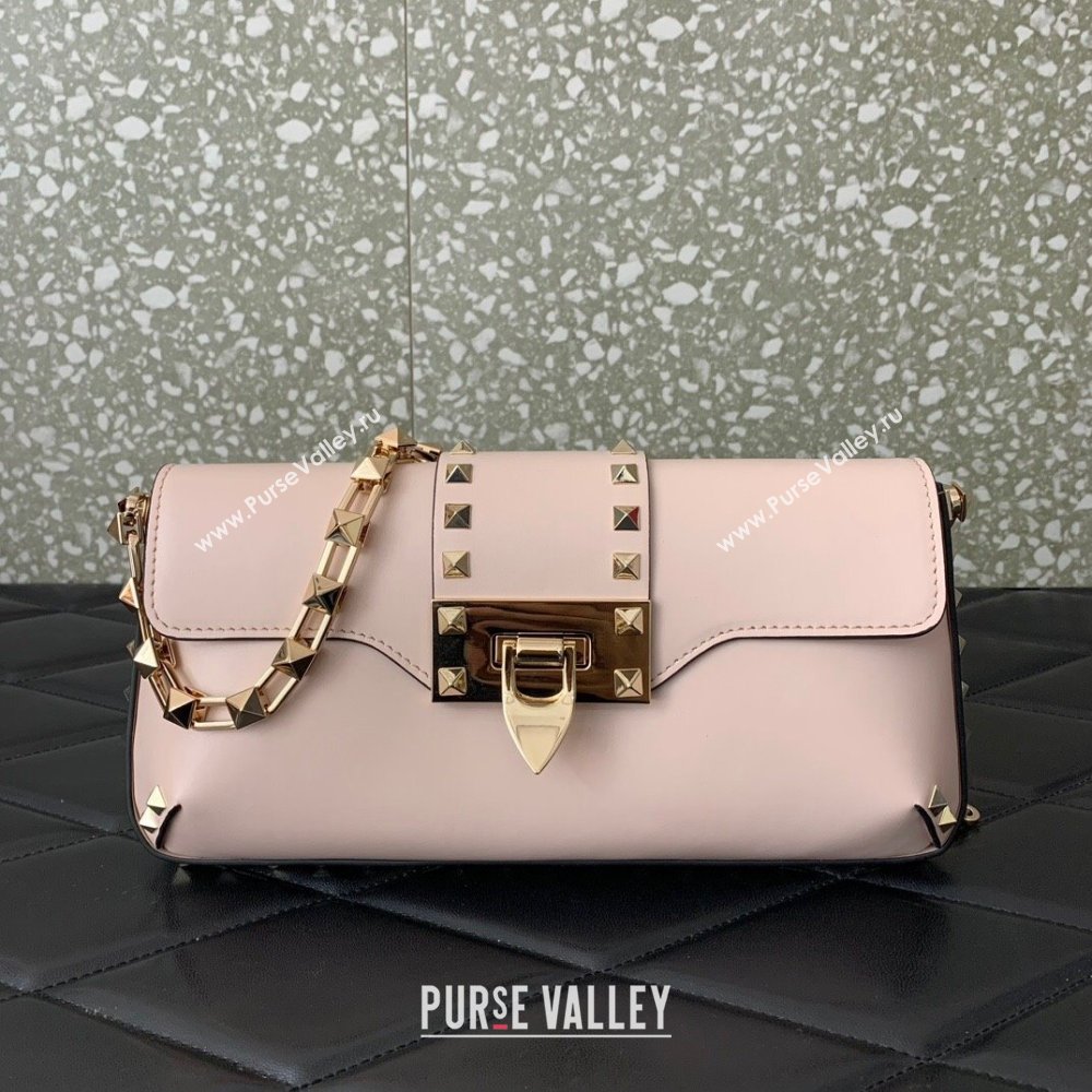 Valentino Rockstud Brushed Calfskin Shoulder Bag Light Pink 2023 VLTN0276 (LN-231115075)