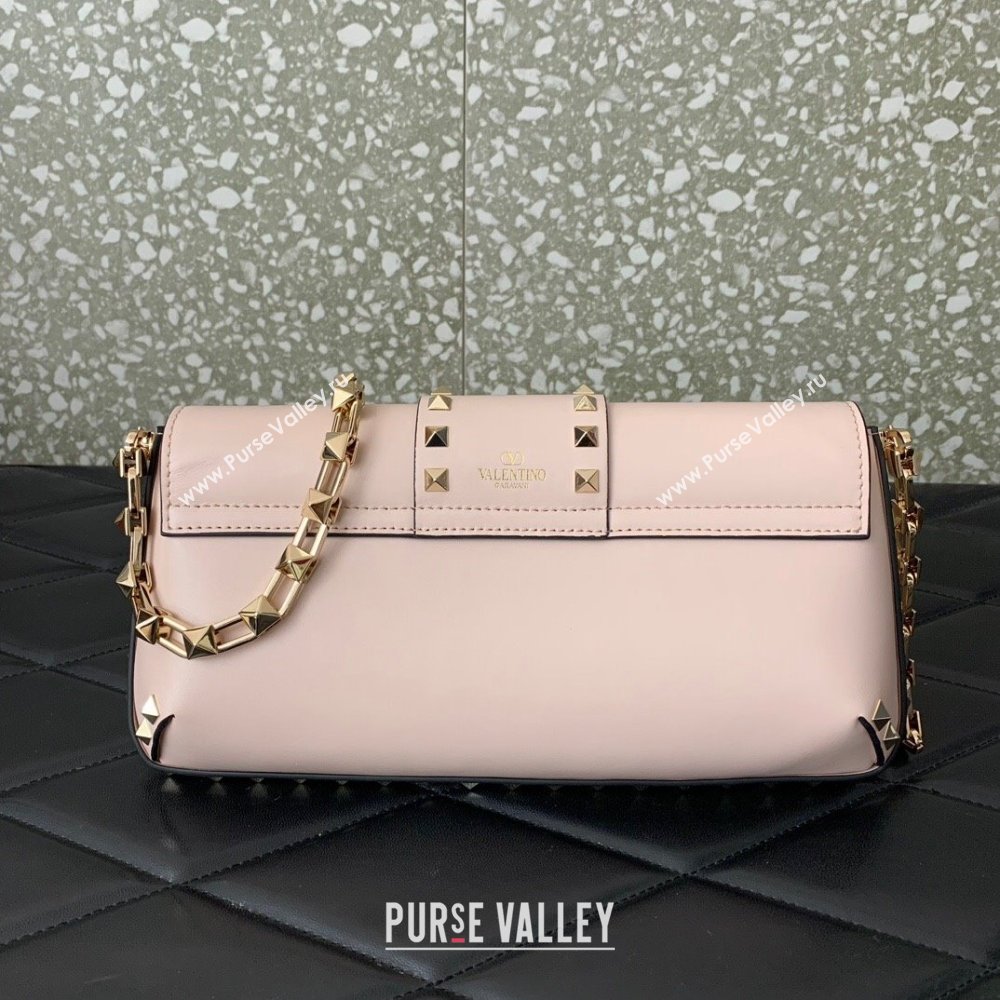 Valentino Rockstud Brushed Calfskin Shoulder Bag Light Pink 2023 VLTN0276 (LN-231115075)