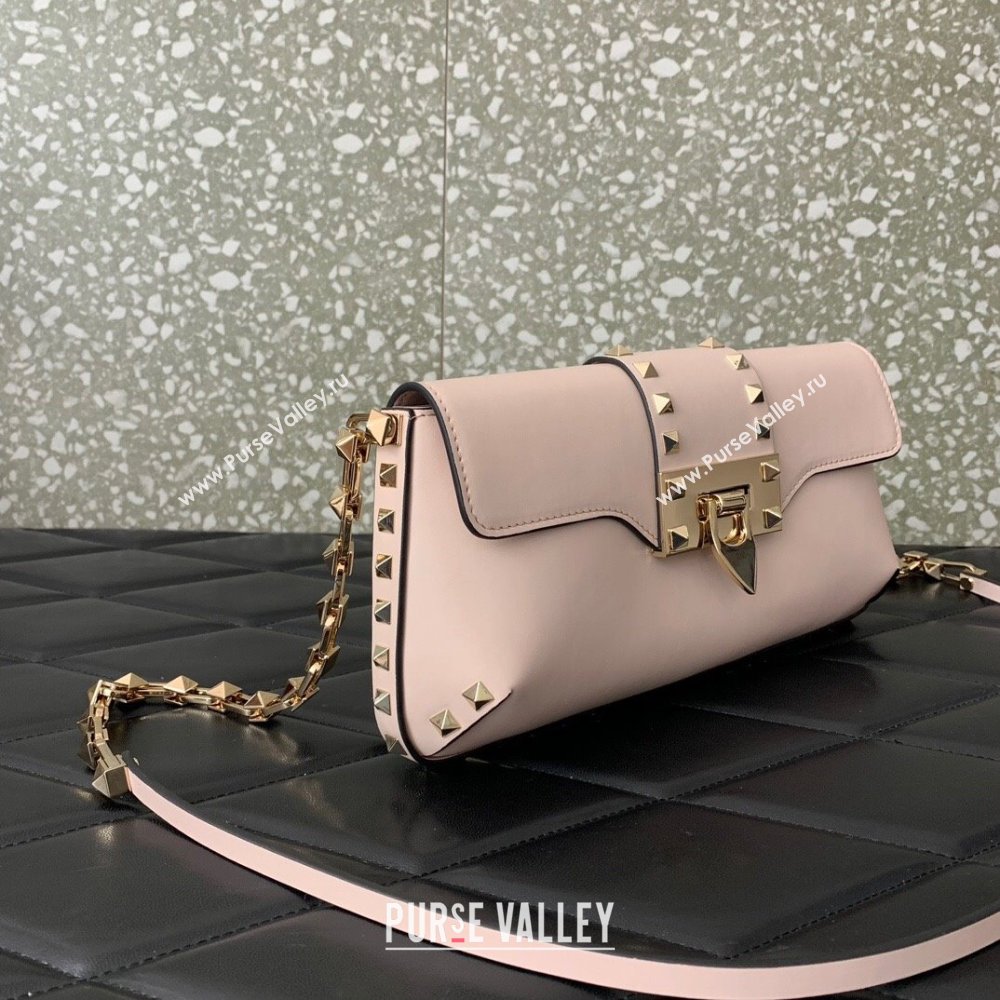 Valentino Rockstud Brushed Calfskin Shoulder Bag Light Pink 2023 VLTN0276 (LN-231115075)