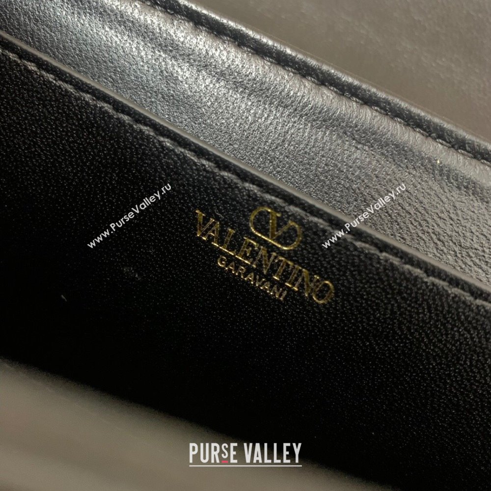 Valentino Rockstud Brushed Calfskin Shoulder Bag Black 2023 VLTN0276 (LN-231115076)