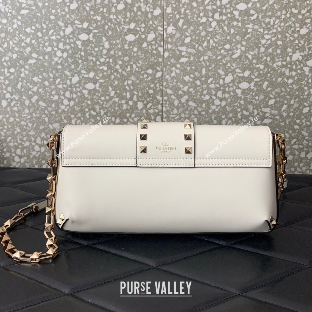 Valentino Rockstud Brushed Calfskin Shoulder Bag White 2023 VLTN0276 (LN-231115074)