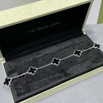 Van Cleef Arpels Alhambra Bracelet 5 Motifs Black/Silver 2025 0914 (YF-250916146)
