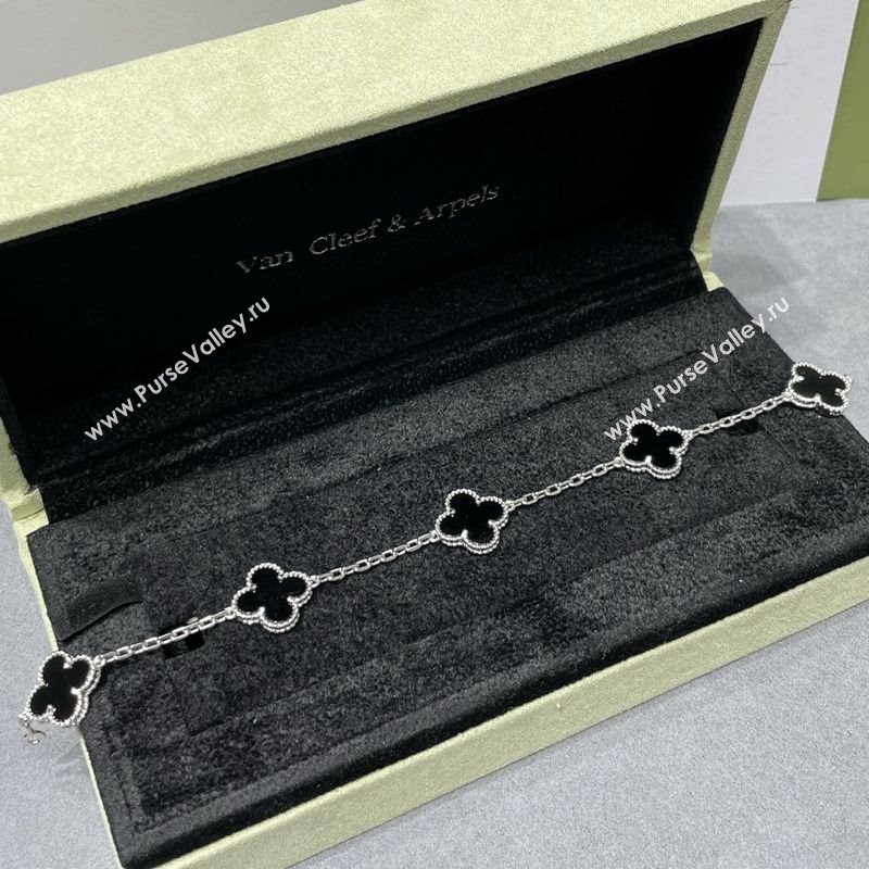 Van Cleef Arpels Alhambra Bracelet 5 Motifs Black/Silver 2025 0914 (YF-250916146)