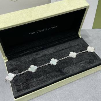 Van Cleef Arpels Alhambra Bracelet 5 Motifs White/Silver 2025 0914 (YF-250916147)