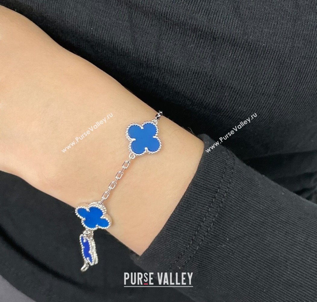 Van Cleef Arpels Alhambra Bracelet 5 Motifs White/Silver 2025 0914 (YF-250916148)