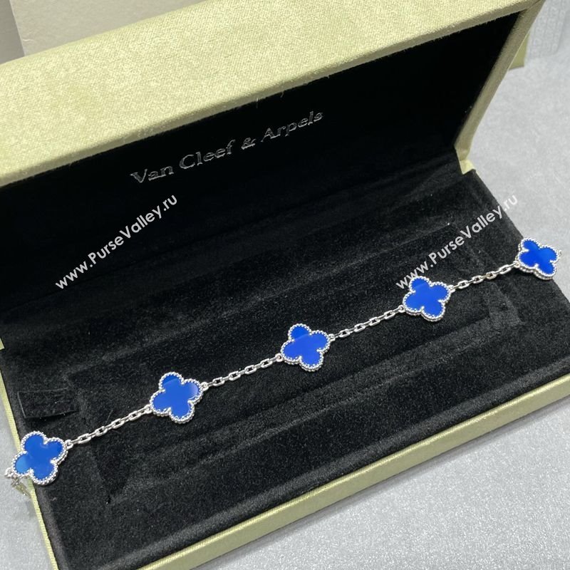 Van Cleef Arpels Alhambra Bracelet 5 Motifs White/Silver 2025 0914 (YF-250916148)