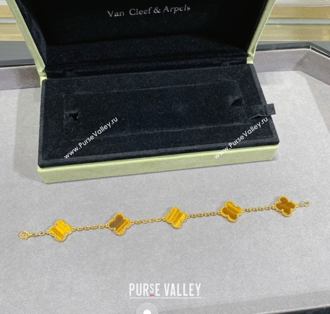 Van Cleef Arpels Alhambra Bracelet 5 Motifs Amber Yellow 2025 0914 (YF-250916149)