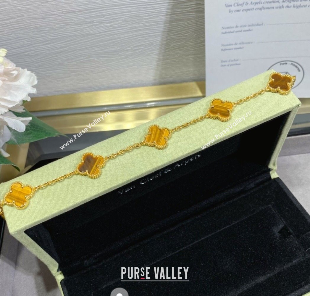 Van Cleef Arpels Alhambra Bracelet 5 Motifs Amber Yellow 2025 0914 (YF-250916149)