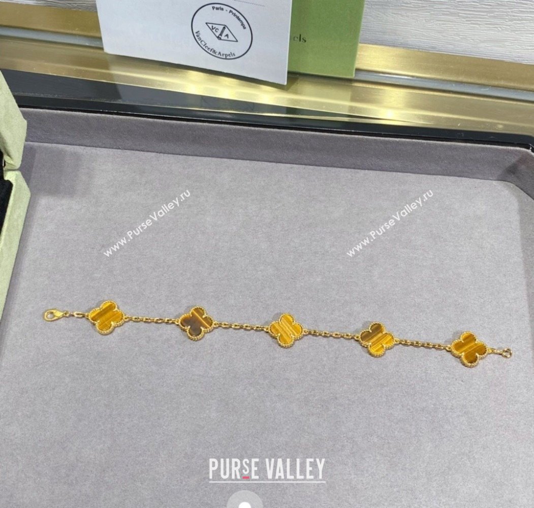 Van Cleef Arpels Alhambra Bracelet 5 Motifs Amber Yellow 2025 0914 (YF-250916149)