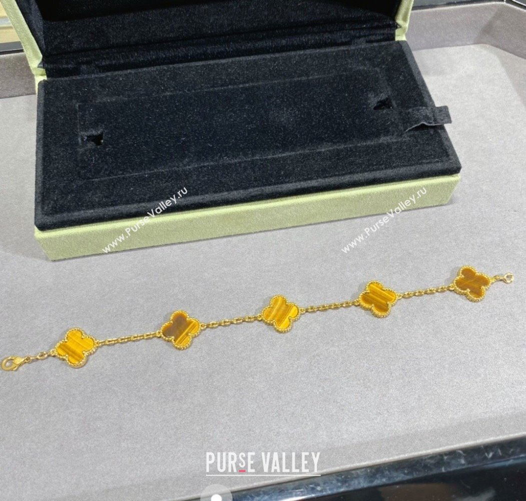 Van Cleef Arpels Alhambra Bracelet 5 Motifs Amber Yellow 2025 0914 (YF-250916149)