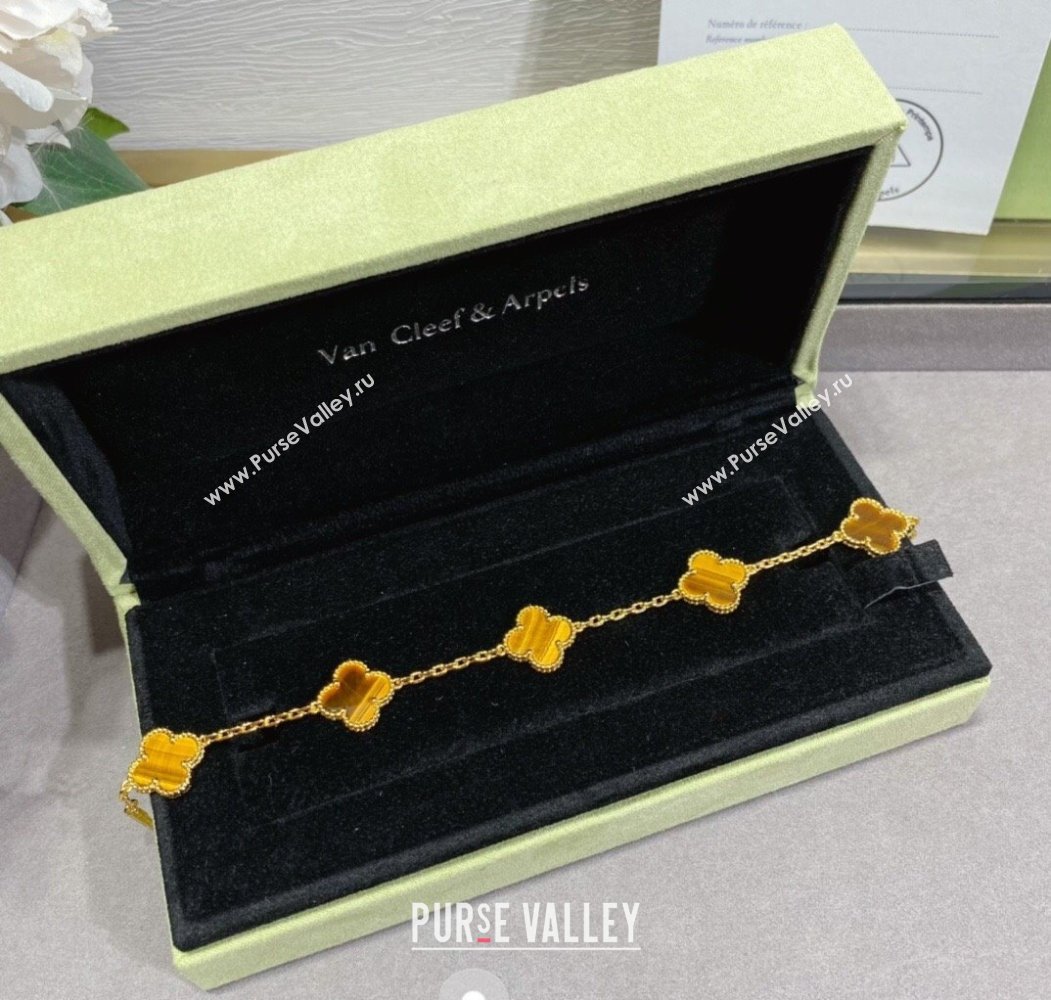 Van Cleef Arpels Alhambra Bracelet 5 Motifs Amber Yellow 2025 0914 (YF-250916149)