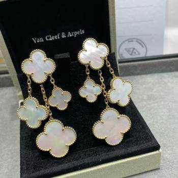 Van Cleef Arpels Alhambra Earrings 4 Motifs White/Gold 2025 0916 (YF-250916161)