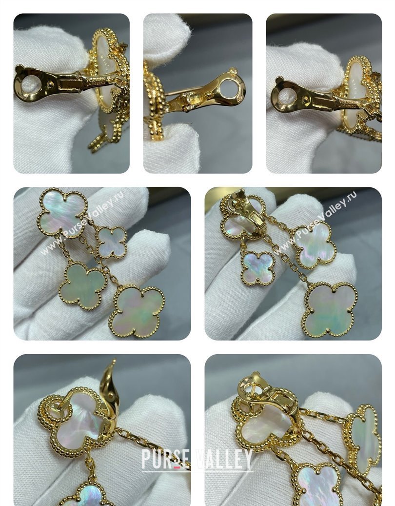 Van Cleef Arpels Alhambra Earrings 4 Motifs White/Gold 2025 0916 (YF-250916161)