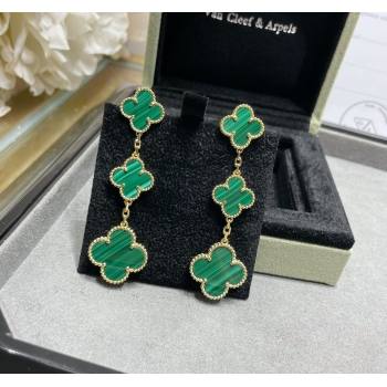 Van Cleef Arpels Alhambra Earrings 3 Motifs Green/Gold 2025 0916 (YF-250916162)