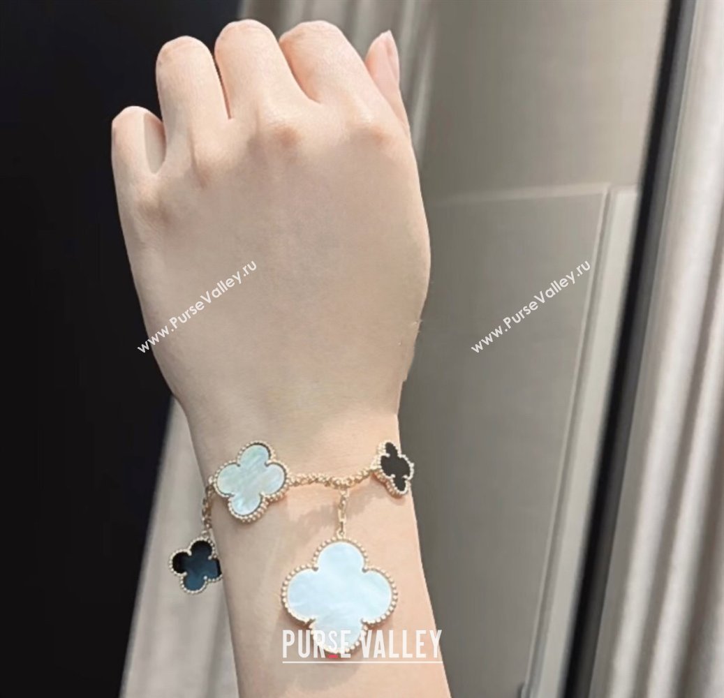 Van Cleef Arpels Alhambra Bracelet 5 Motifs Black/Grey/White 2025 0916 (YF-250916163)