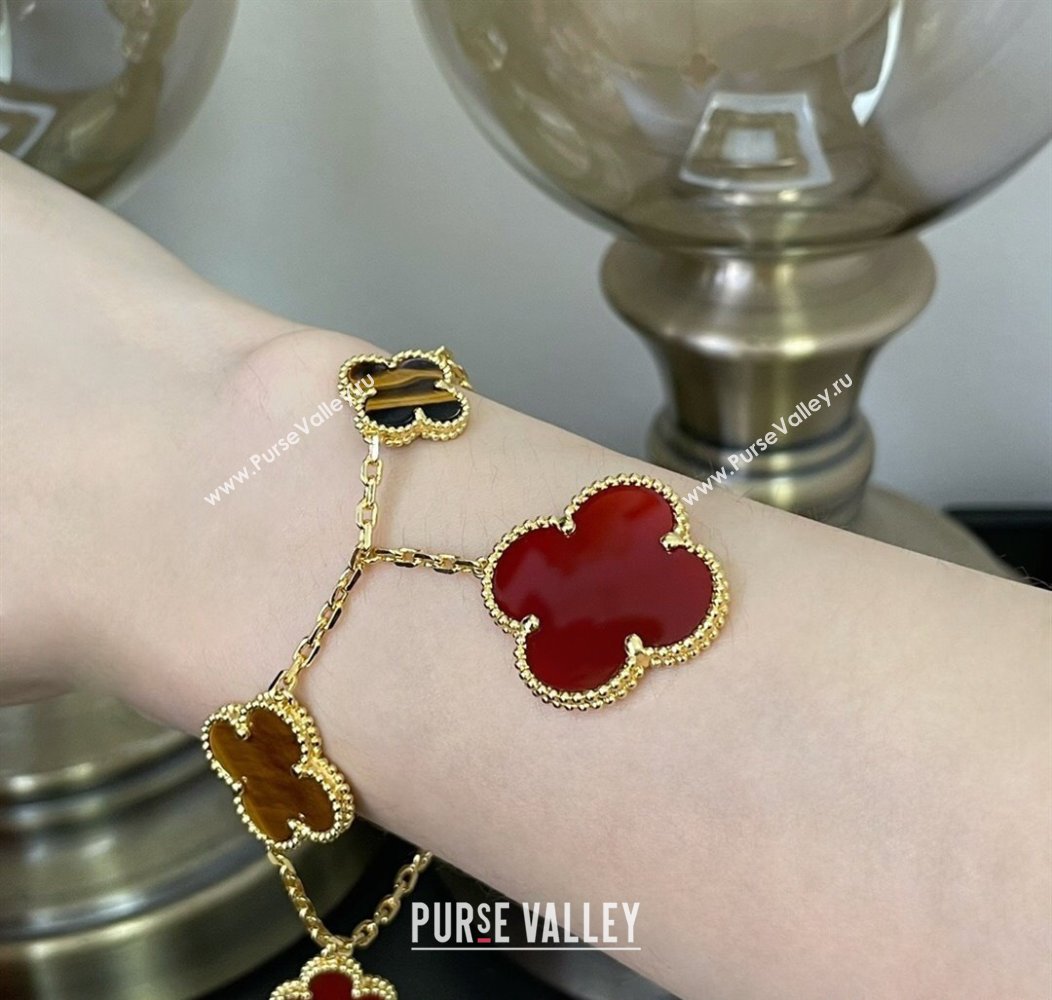 Van Cleef Arpels Alhambra Bracelet 5 Motifs Yellow/Red 2025 0916 (YF-250916166)
