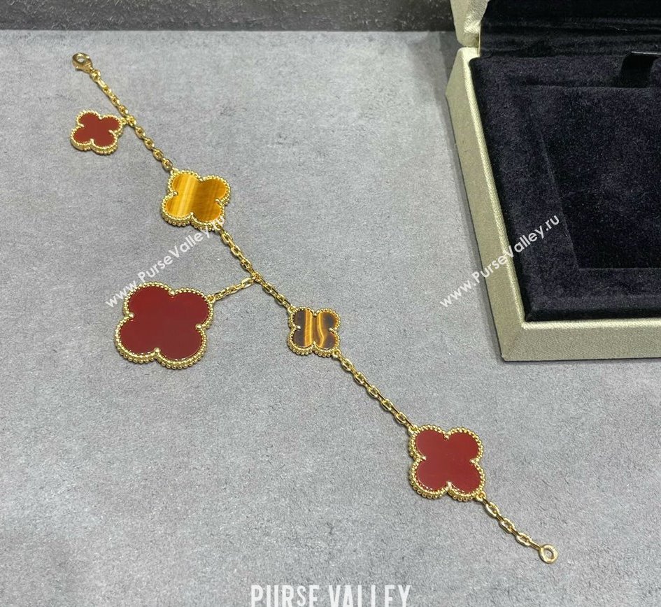 Van Cleef Arpels Alhambra Bracelet 5 Motifs Yellow/Red 2025 0916 (YF-250916166)