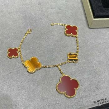 Van Cleef Arpels Alhambra Bracelet 5 Motifs Yellow/Red 2025 0916 (YF-250916166)