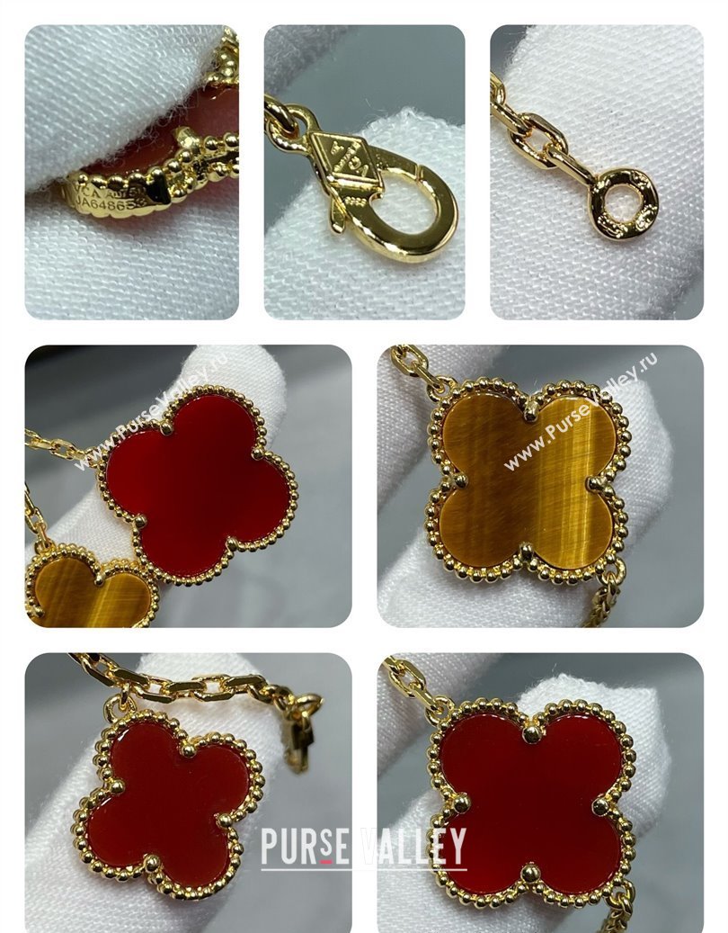 Van Cleef Arpels Alhambra Bracelet 5 Motifs Yellow/Red 2025 0916 (YF-250916166)