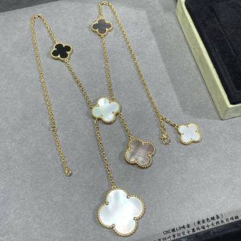 Van Cleef Arpels Alhambra Bracelet 5 Motifs White/Black/Grey 2025 0916 (YF-250916167)