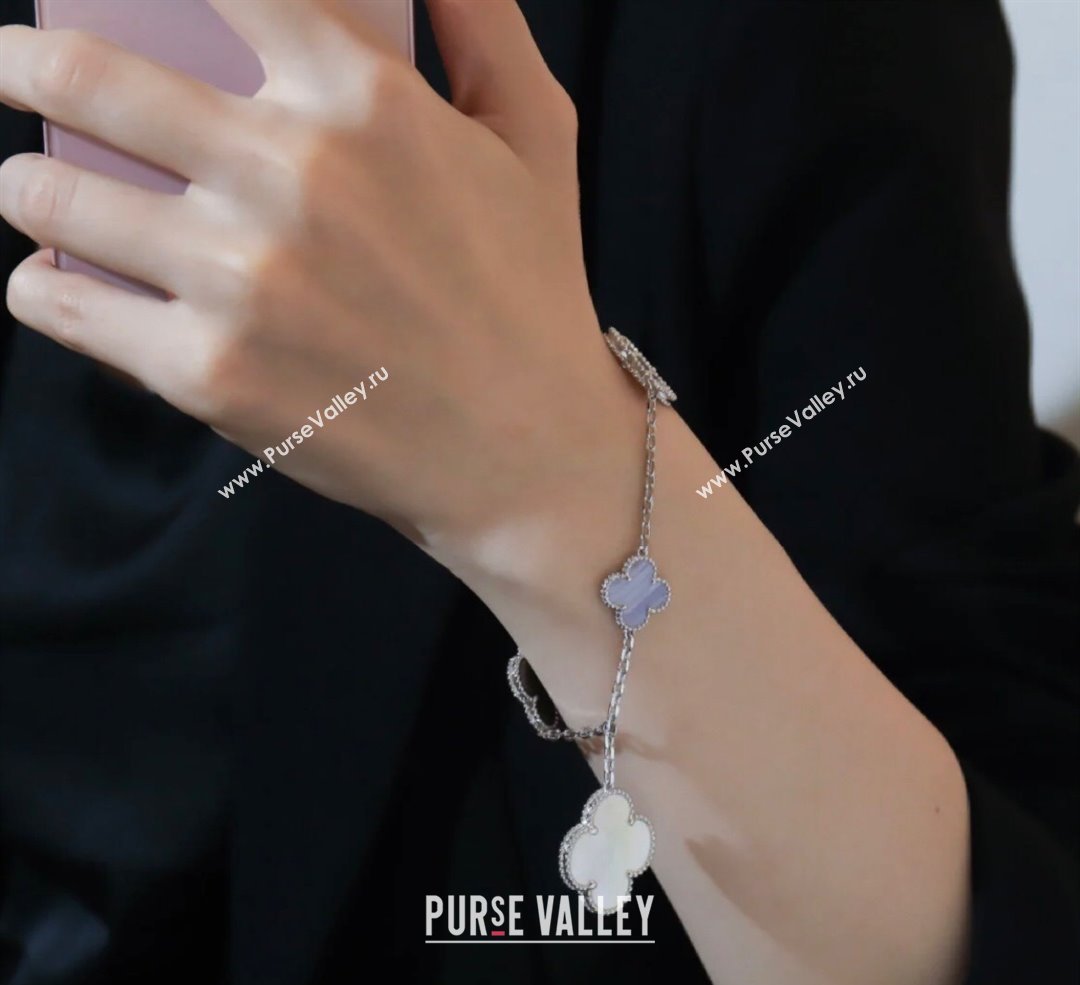 Van Cleef Arpels Alhambra Bracelet 5 Motifs Grey/White/Purple 2025 0916 (YF-250916168)