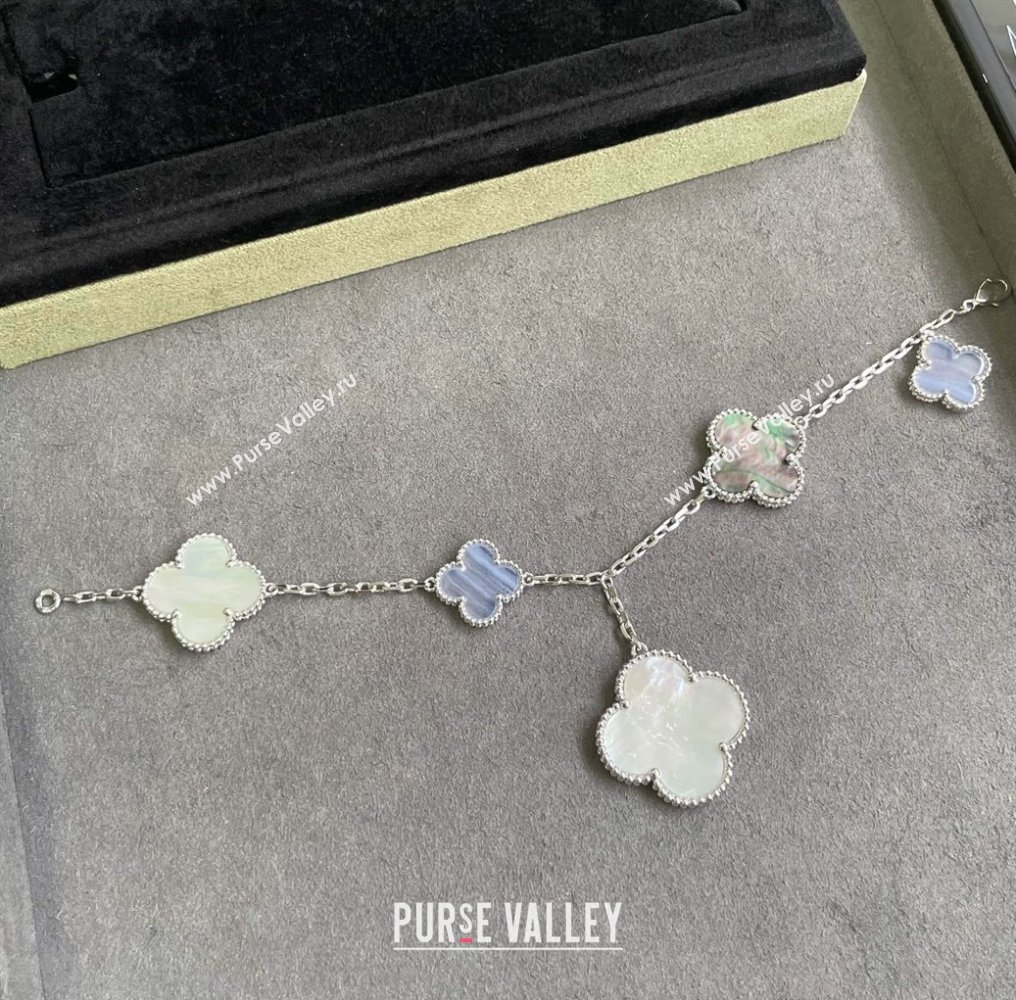 Van Cleef Arpels Alhambra Bracelet 5 Motifs Grey/White/Purple 2025 0916 (YF-250916168)
