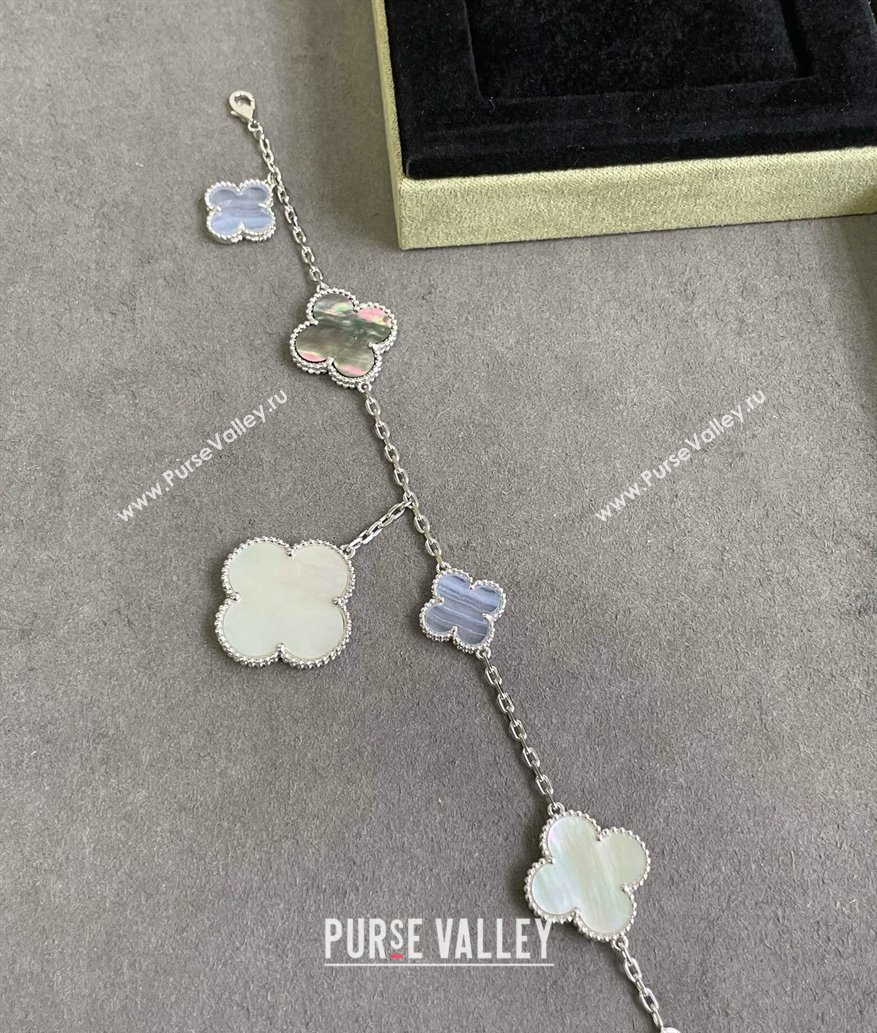 Van Cleef Arpels Alhambra Bracelet 5 Motifs Grey/White/Purple 2025 0916 (YF-250916168)