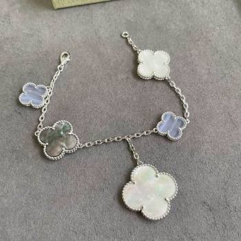 Van Cleef Arpels Alhambra Bracelet 5 Motifs Grey/White/Purple 2025 0916 (YF-250916168)