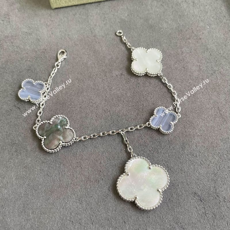 Van Cleef Arpels Alhambra Bracelet 5 Motifs Grey/White/Purple 2025 0916 (YF-250916168)