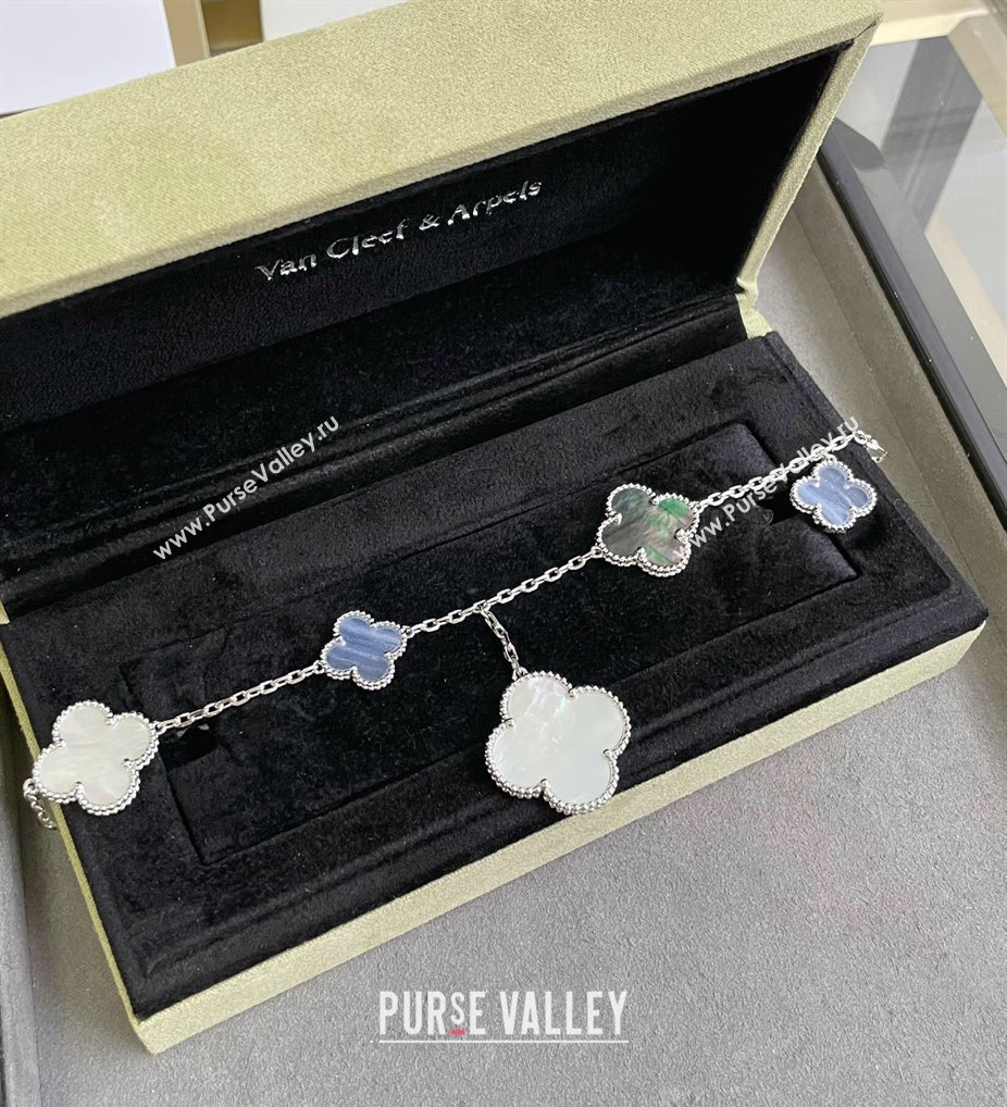 Van Cleef Arpels Alhambra Bracelet 5 Motifs Grey/White/Purple 2025 0916 (YF-250916168)