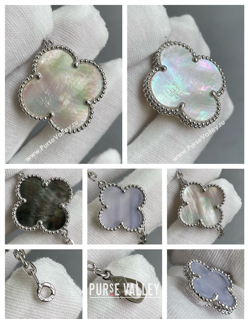 Van Cleef Arpels Alhambra Bracelet 5 Motifs Grey/White/Purple 2025 0916 (YF-250916168)