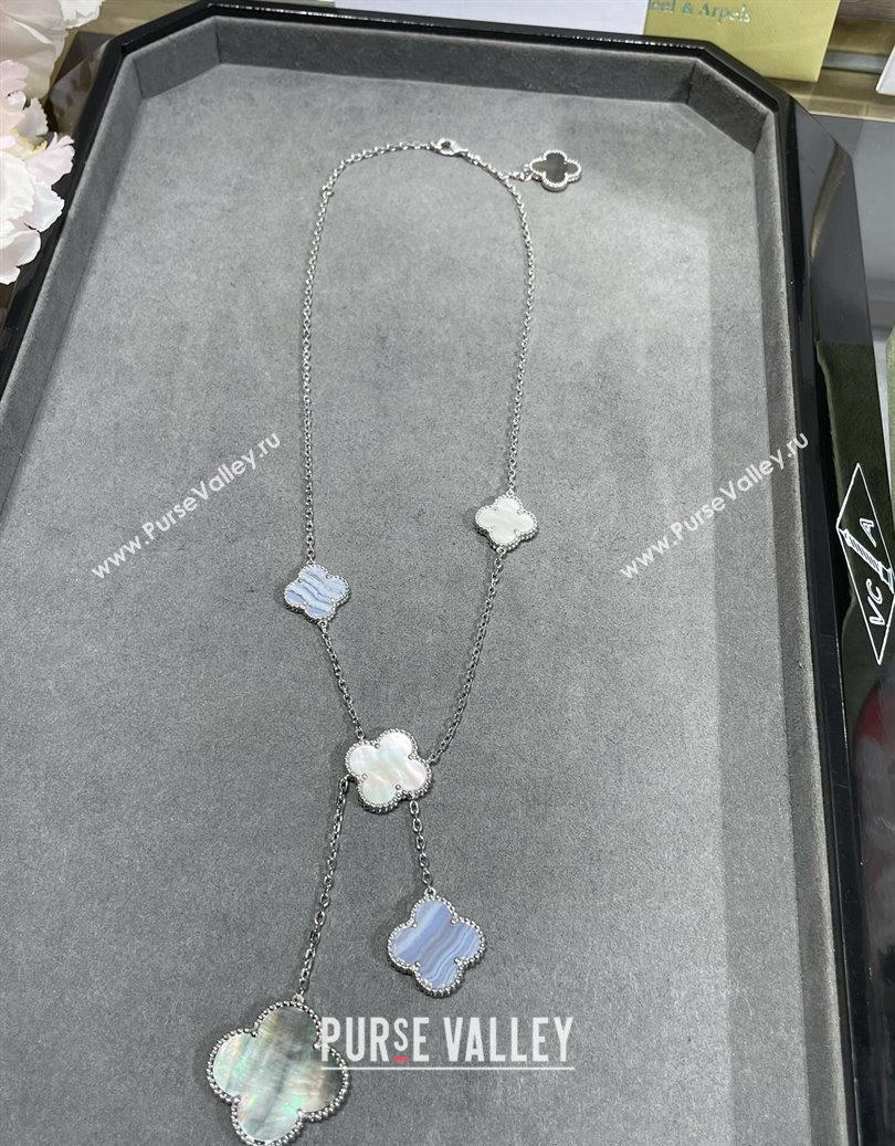 Van Cleef Arpels Alhambra Necklace 6 Motifs White/Purple/Grey 2025 0916 (YF-250916169)