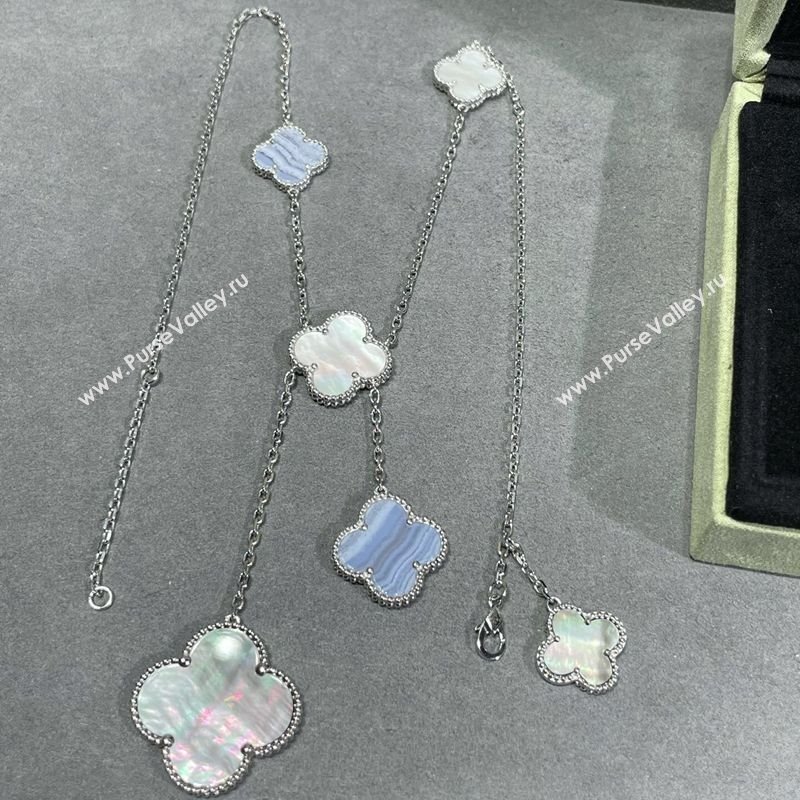 Van Cleef Arpels Alhambra Necklace 6 Motifs White/Purple/Grey 2025 0916 (YF-250916169)