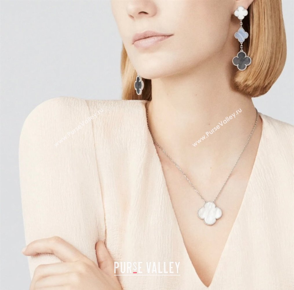 Van Cleef Arpels Alhambra Earrings 3 Motifs Purple/Blue/Grey 2025 0916 (YF-250916170)