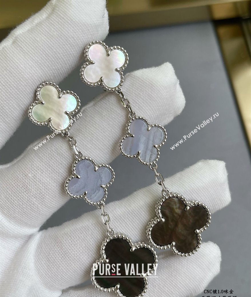 Van Cleef Arpels Alhambra Earrings 3 Motifs Purple/Blue/Grey 2025 0916 (YF-250916170)