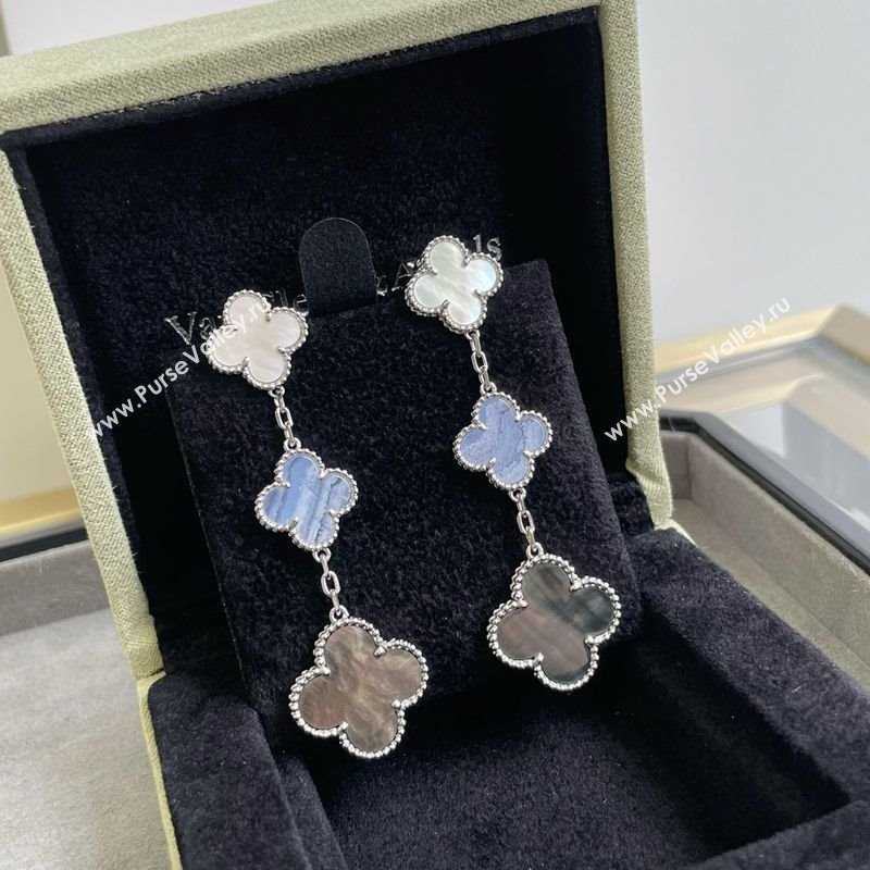 Van Cleef Arpels Alhambra Earrings 3 Motifs Purple/Blue/Grey 2025 0916 (YF-250916170)