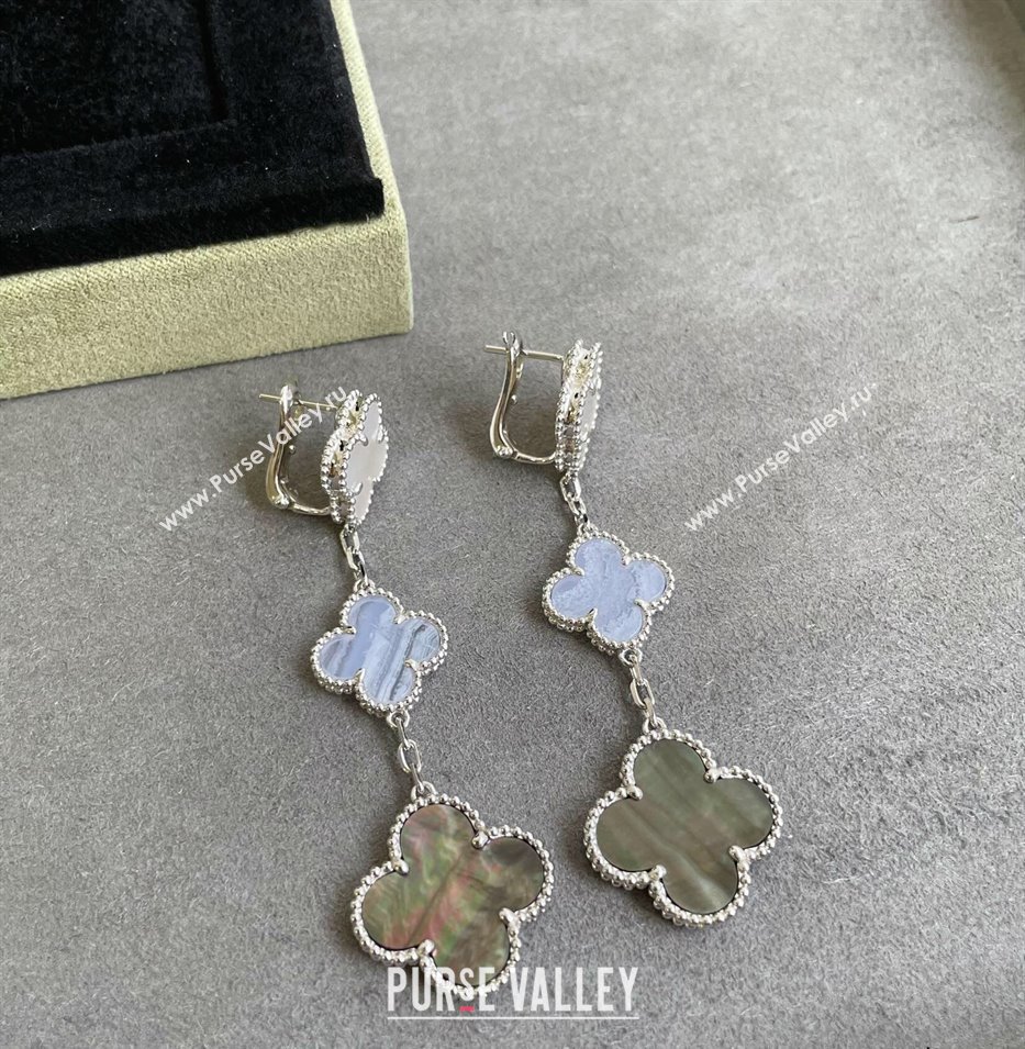 Van Cleef Arpels Alhambra Earrings 3 Motifs Purple/Blue/Grey 2025 0916 (YF-250916170)