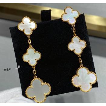 Van Cleef Arpels Alhambra Earrings 3 Motifs White/Gold 2025 0916 (YF-250916171)
