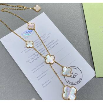 Van Cleef Arpels Alhambra Necklace 5 Motifs White/Gold 2025 0916 (YF-250916176)