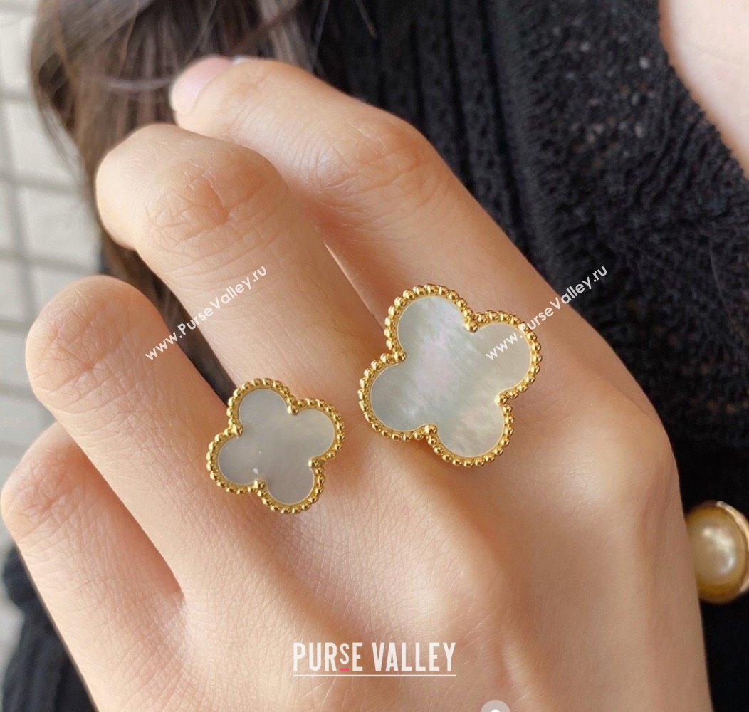 Van Cleef Arpels Alhambra Ring 2 Motifs White/Gold 2025 0916 (YF-250916179)