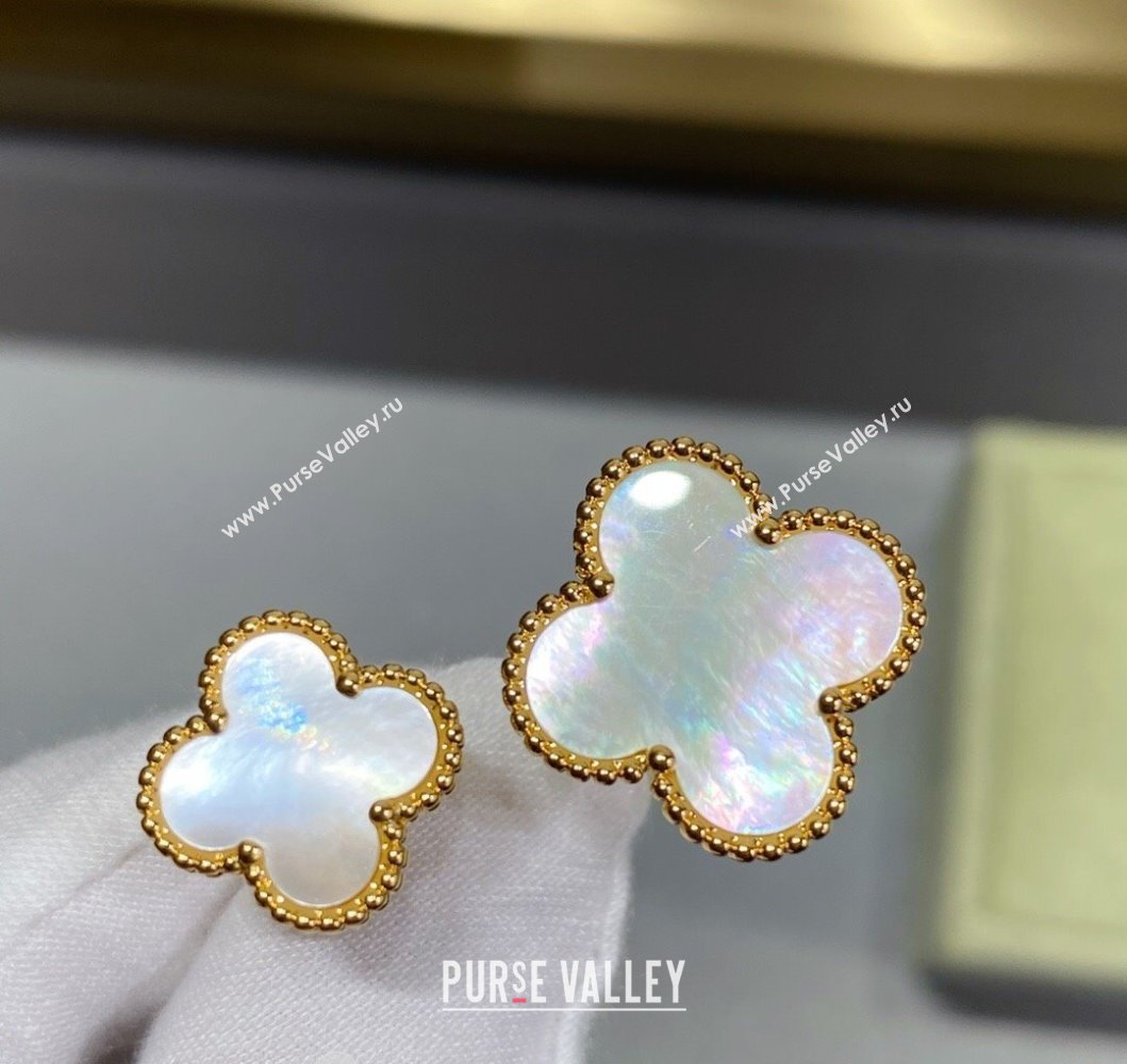 Van Cleef Arpels Alhambra Ring 2 Motifs White/Gold 2025 0916 (YF-250916179)