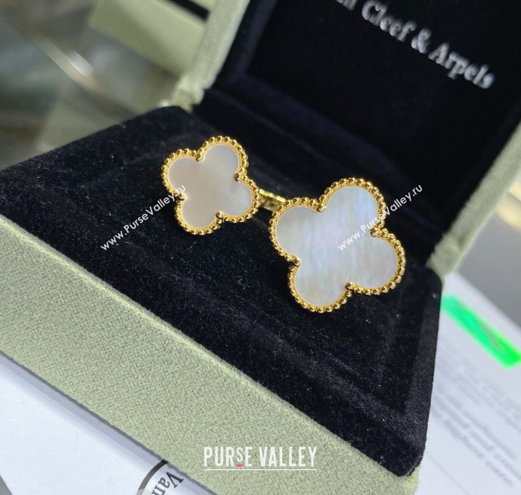 Van Cleef Arpels Alhambra Ring 2 Motifs White/Gold 2025 0916 (YF-250916179)