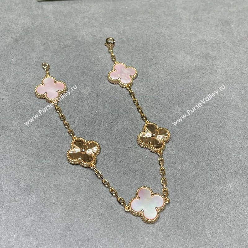 Van Cleef Arpels Alhambra Bracelet 5 Motifs Light Pink/Gold 2025 0916 (YF-250916140)