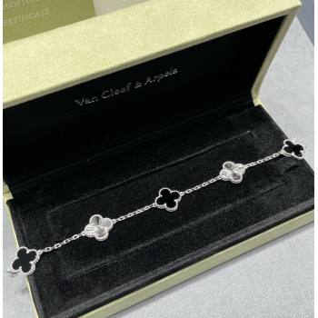 Van Cleef Arpels Alhambra Bracelet 5 Motifs Black/Silver 2025 0915 (YF-250916142)